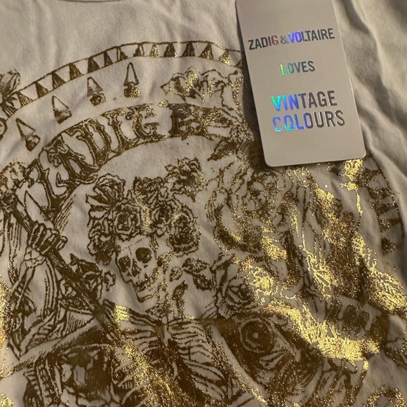 Zadig & Voltaire Walkie Brode Skeleton Tee- XS,S - Picture 5 of 7